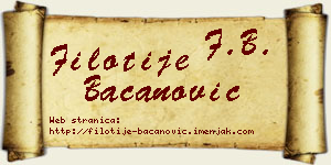 Filotije Bacanović vizit kartica
